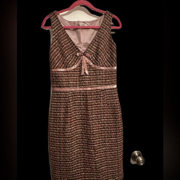 Kay Unger Tweed Y2K A-line Dress. Vintage. Pink. Unique and beautiful. - Picture 5 of 8